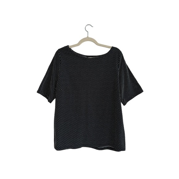 Talbots Boat Neck 3/4 Length Sleeve T Shirt Size XL Polka Dot - Picture 1 of 4